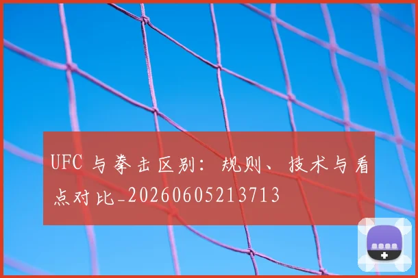 UFC 与拳击区别：规则、技术与看点对比_20260605213713